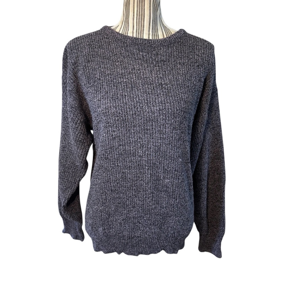 SALE! Le Tigre Sweater Medium Heather Purple Gray Knit Oversized Cozy Crew Neck